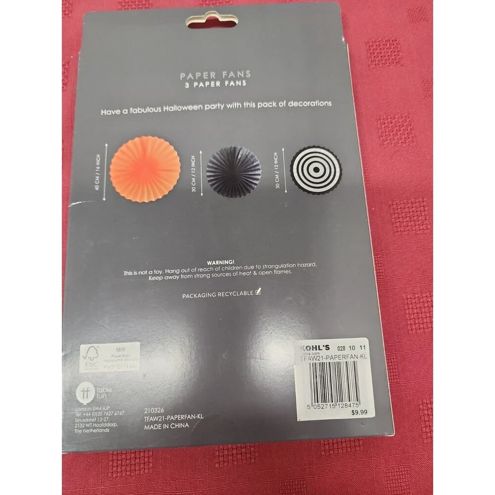 Halloween Party Decor 2 Hanging Chandeliers And A 3 Pack Of Fans New In Package